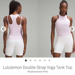Lululemon Double-Strap Yoga Tank Meadowsweet Pink Modal Ribbed Top Sz 8